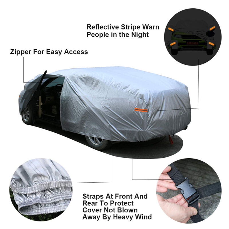 Prelata auto SUV, husa masina impermeabila Techsuit 3YXL, 510x200x175cm, UCD-J3
