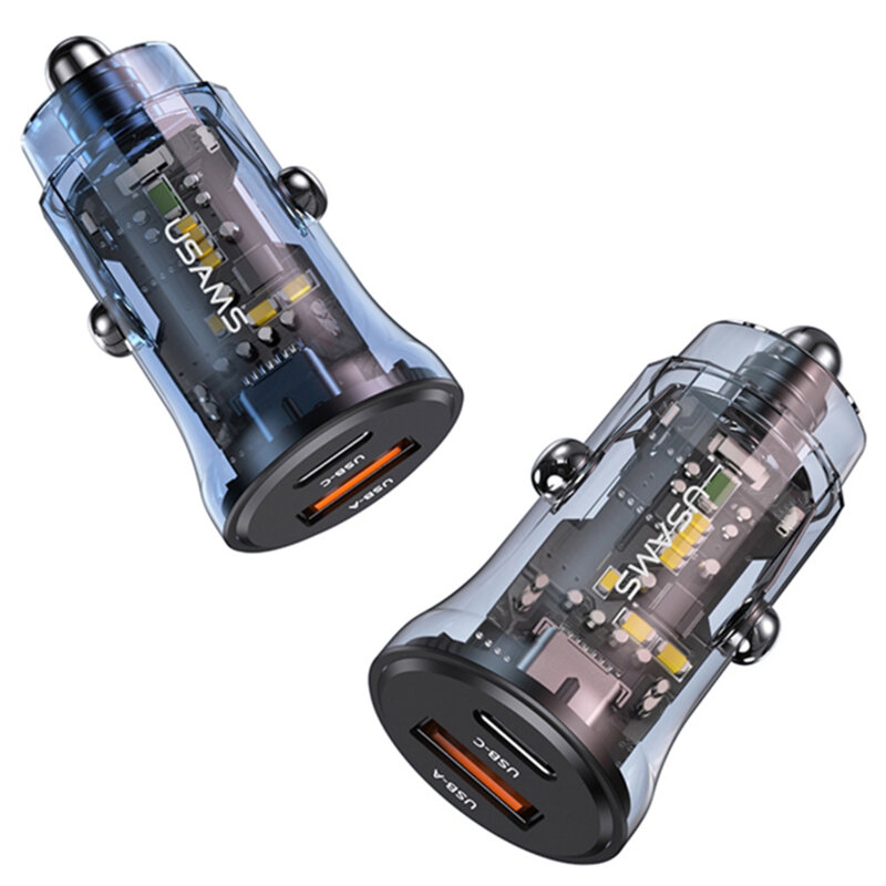 Incarcator auto Usams C32 30W, negru, US-CC164 C32