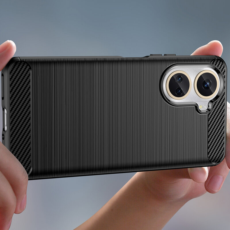 Husa Huawei nova 10 SE Techsuit Carbon Silicone, negru