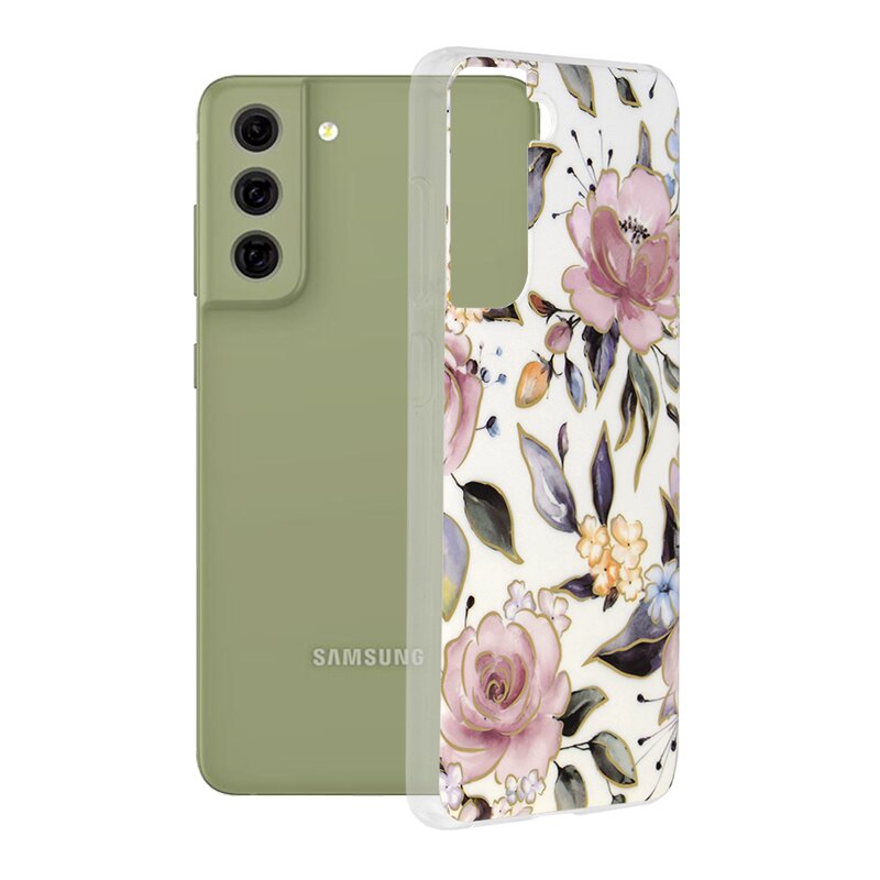 Husa Samsung Galaxy S21 FE 5G Techsuit Marble, Chloe White