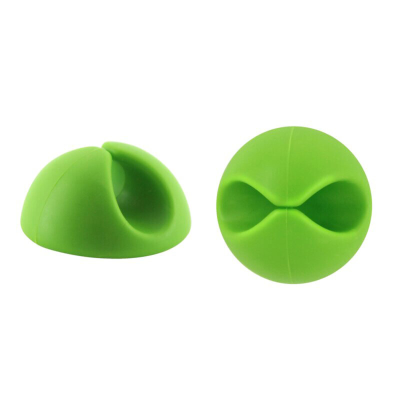 Organizator cabluri cu adeziv pentru birou Techsuit, verde