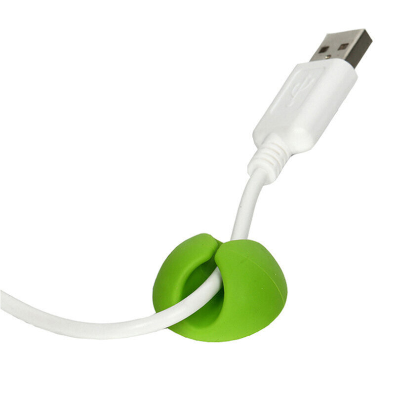 Organizator cabluri cu adeziv pentru birou Techsuit, verde