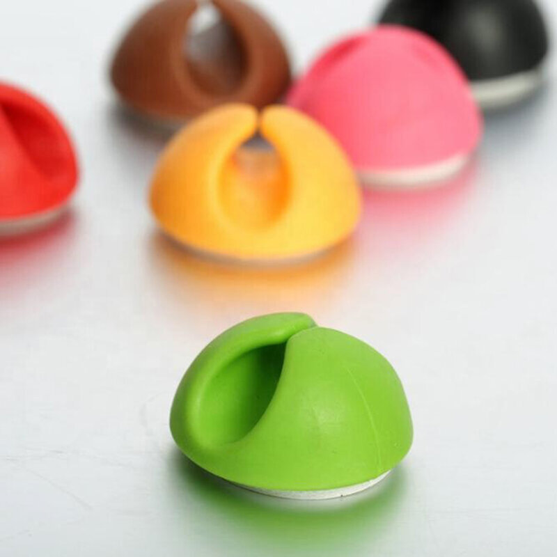 Organizator cabluri cu adeziv pentru birou Techsuit, verde
