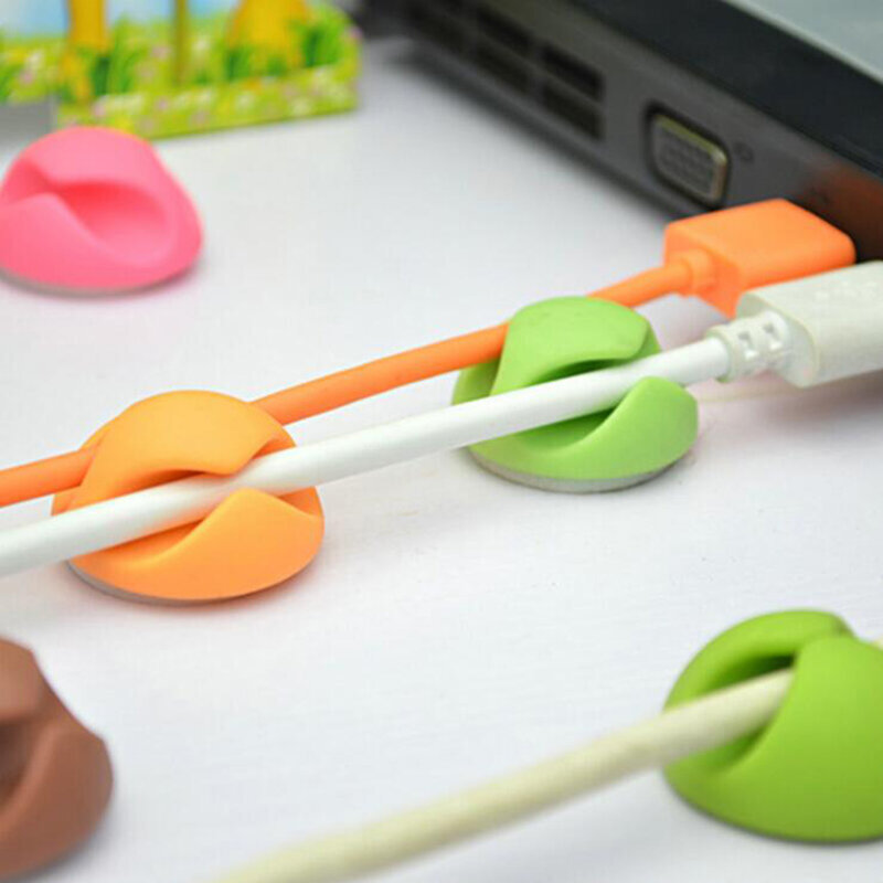 Organizator cabluri cu adeziv pentru birou Techsuit, verde
