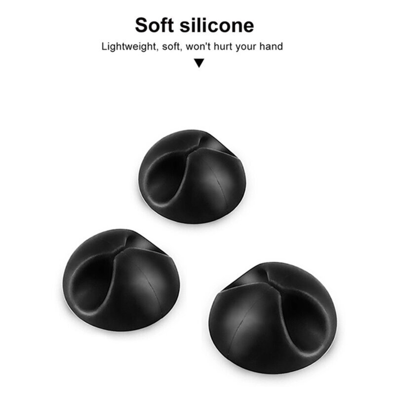 Organizator cabluri cu adeziv pentru birou Techsuit, alb