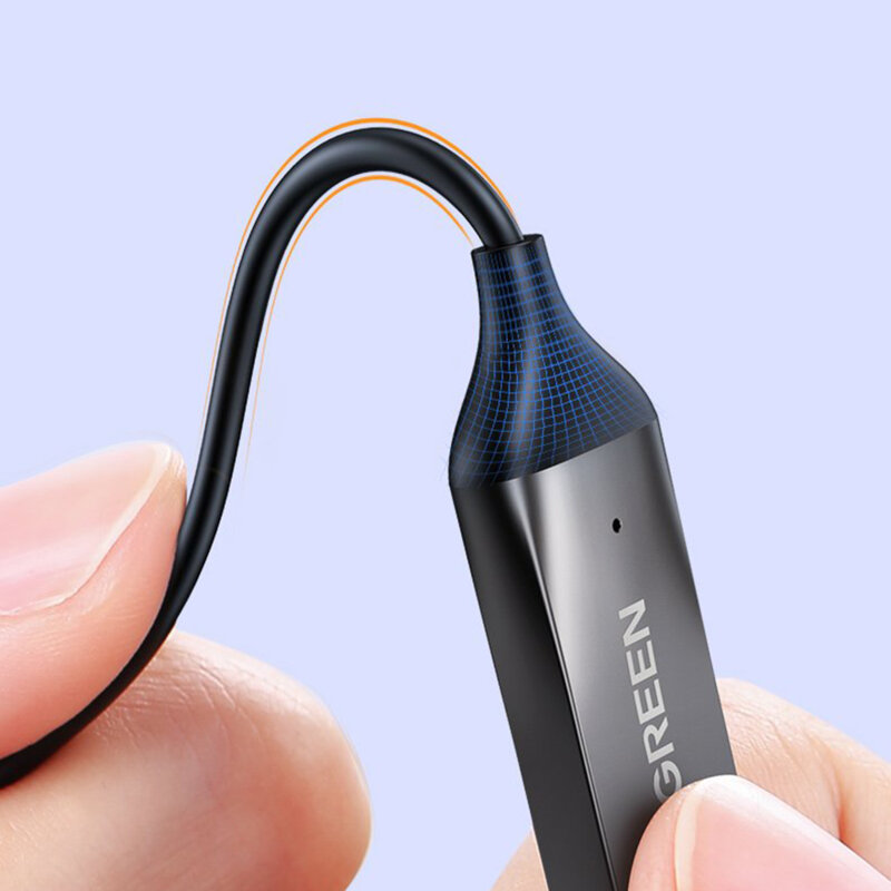 Adaptor audio Jack la USB pentru masina Ugreen, gri, 70601