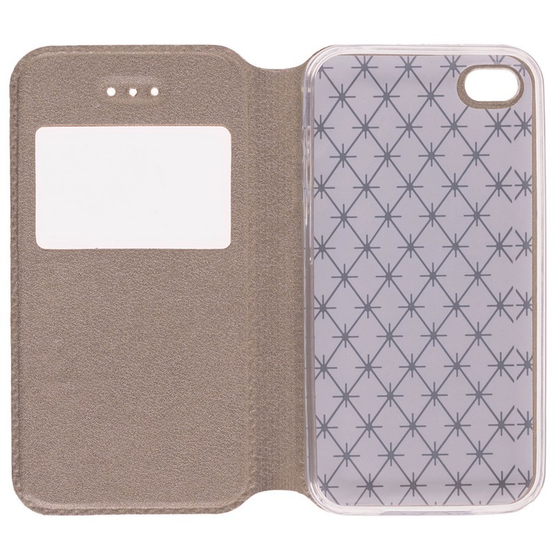 Husa iPhone 4, 4S Flip IceEvo Auriu