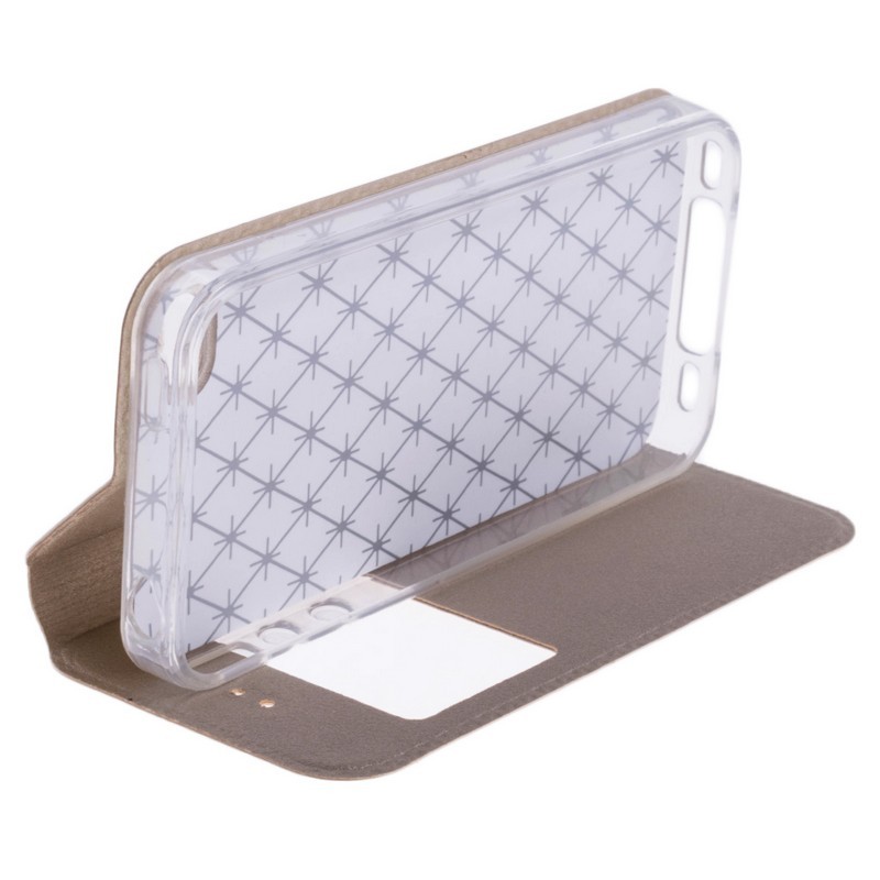 Husa iPhone 4, 4S Flip IceEvo Auriu