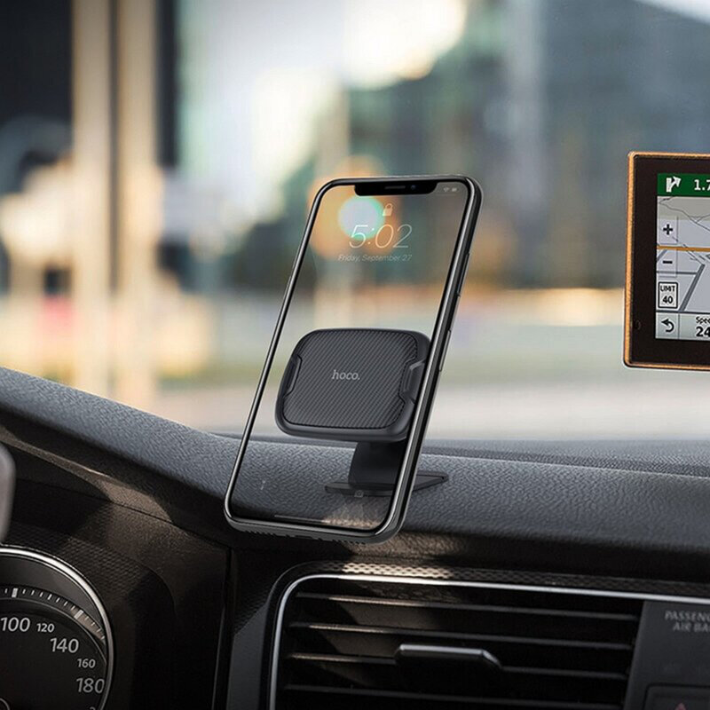 Suport telefon auto magnetic Hoco CA66 cu adeziv, negru