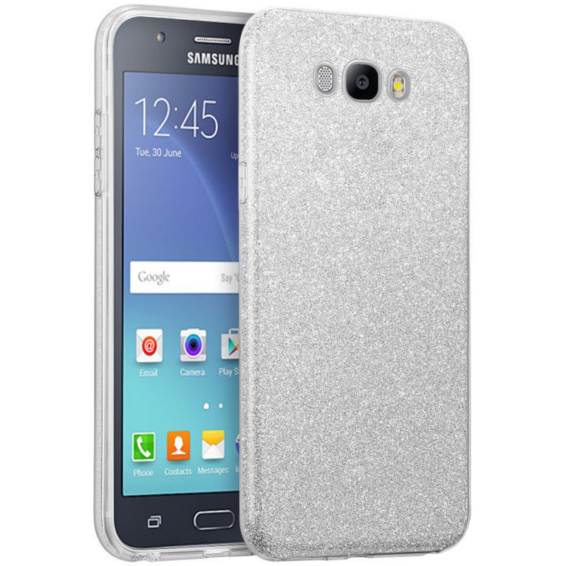 Husa Samsung Galaxy J5 2016 J510 Color TPU Sclipici - Argintiu