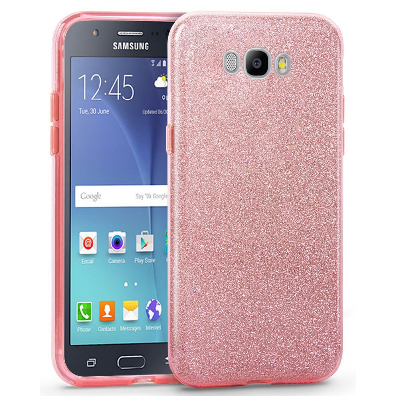 Husa Samsung Galaxy J5 2016 J510 Color TPU Sclipici - Roz