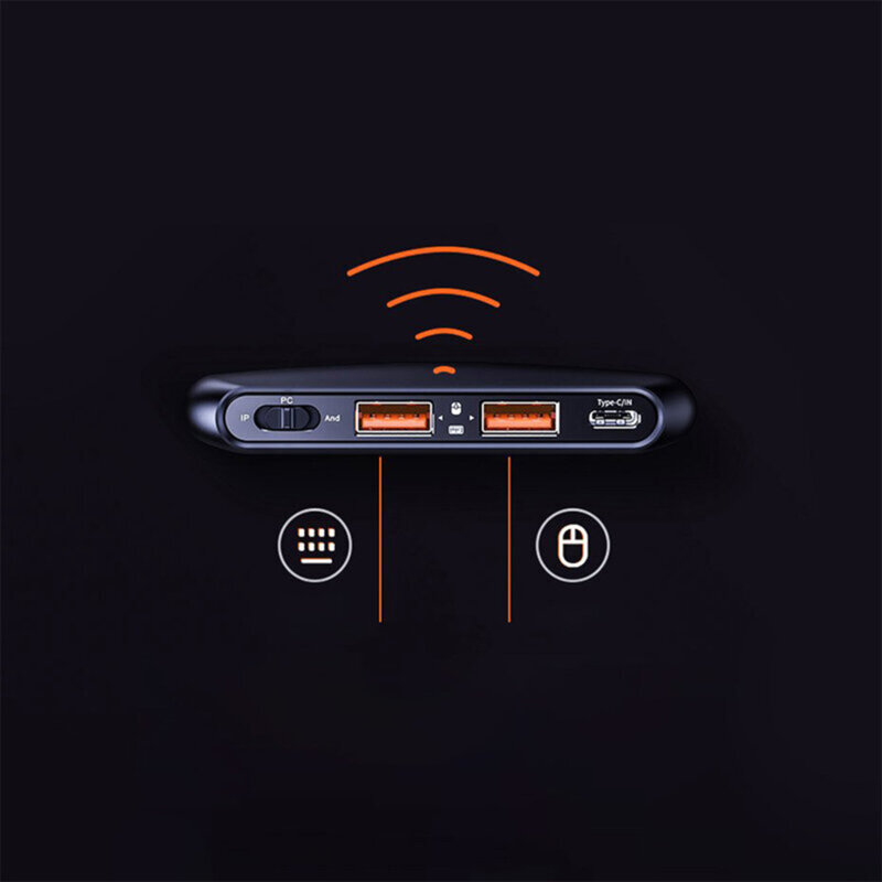 Adaptor mouse si tastatura Baseus, 2x USB, Type-C, negru, GMGA01-01