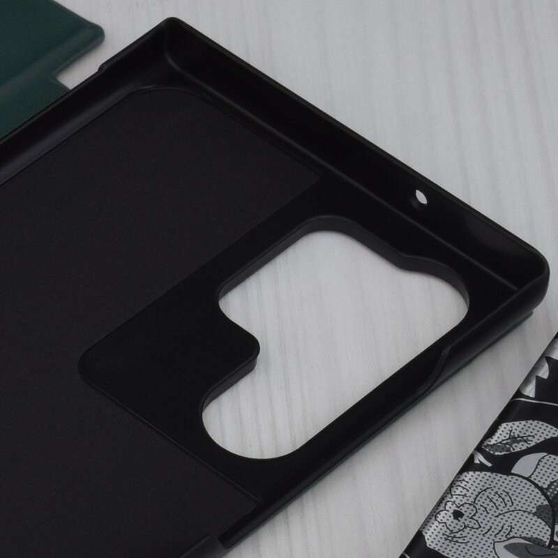 Husa Samsung Galaxy S23 Ultra Eco Leather View flip tip carte, verde