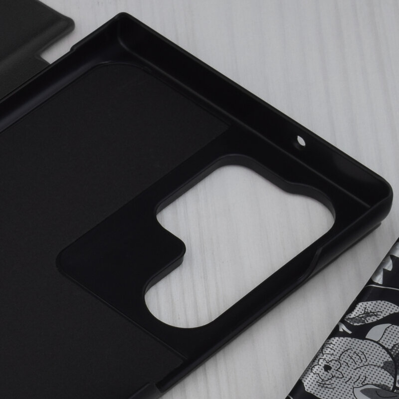 Husa Samsung Galaxy S23 Ultra Eco Leather View flip tip carte, negru
