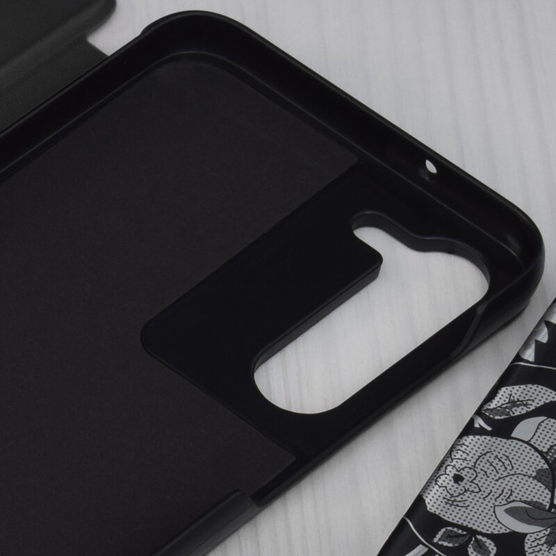 Husa Samsung Galaxy S23 Plus Eco Leather View flip tip carte, negru