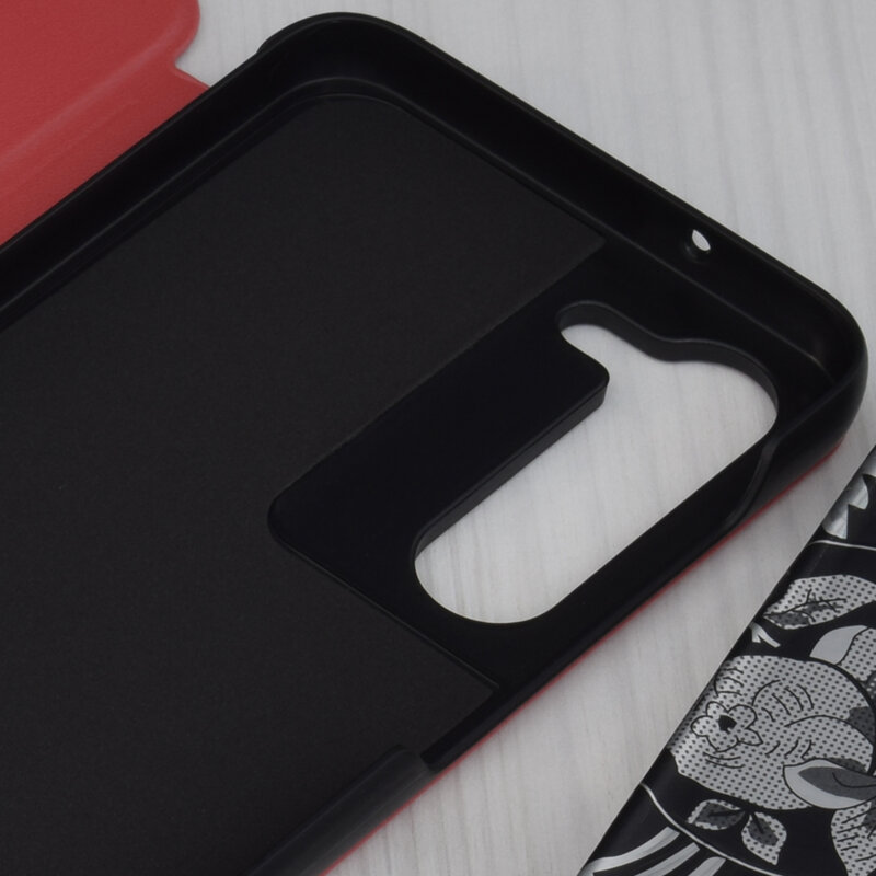 Husa Samsung Galaxy S23 Eco Leather View flip tip carte, rosu