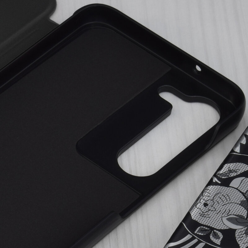 Husa Samsung Galaxy S23 Eco Leather View flip tip carte, negru