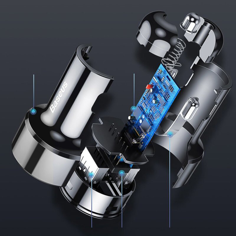 Incarcator auto telefon USB Type-C 6A Baseus, CCMLC20C-01