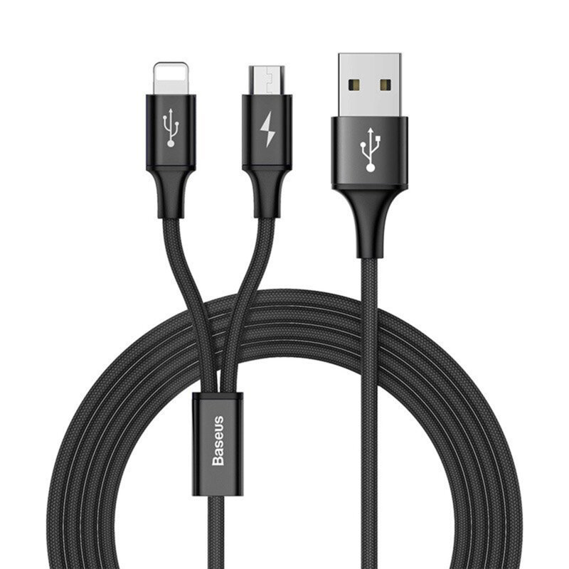 Cablu de date Lightning Micro-USB 3A, 1.2m Baseus, CAML-SU01