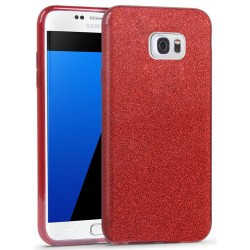 Husa Samsung Galaxy S6 Color TPU Sclipici - Rosu