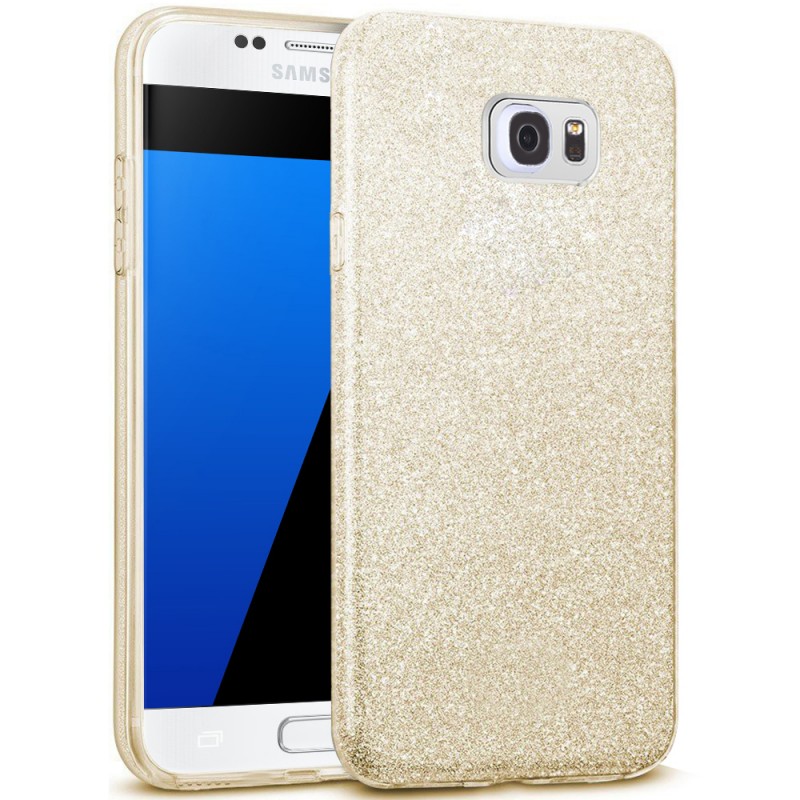 Husa Samsung Galaxy S6 Color TPU Sclipici - Auriu