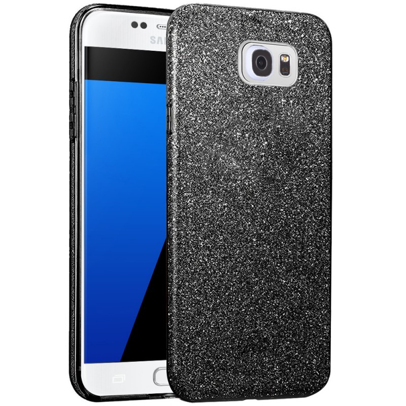 Husa Samsung Galaxy S6 Color TPU Sclipici - Negru