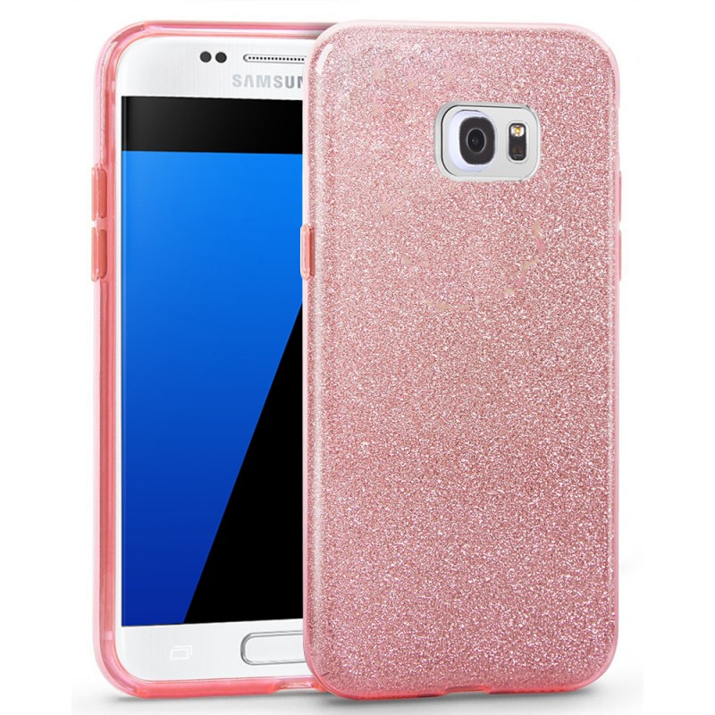 Husa Samsung Galaxy S6 Edge G925 Color TPU Sclipici - Roz