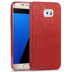 Husa Samsung Galaxy S7 Edge Color TPU Sclipici - Rosu