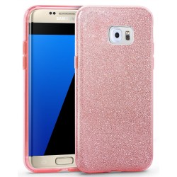 Husa Samsung Galaxy S7 Edge Color TPU Sclipici - Roz