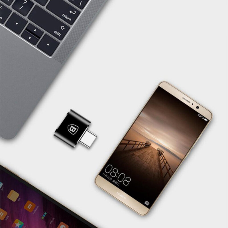 Adaptor OTG USB-C 2.4A, 480Mbps Baseus, negru, CATOTG-01
