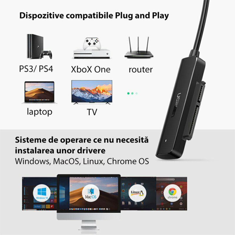 Cablu convertor USB la HDD/SSD SATA 2.5