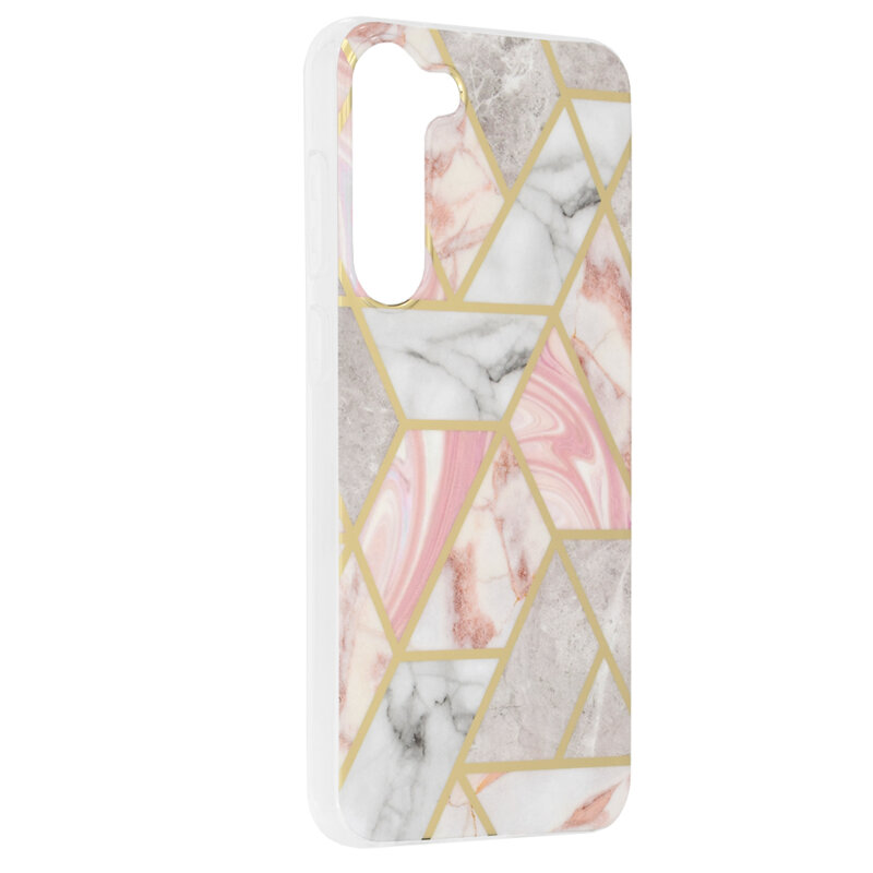 Husa Samsung Galaxy S23 Plus Techsuit Marble, roz
