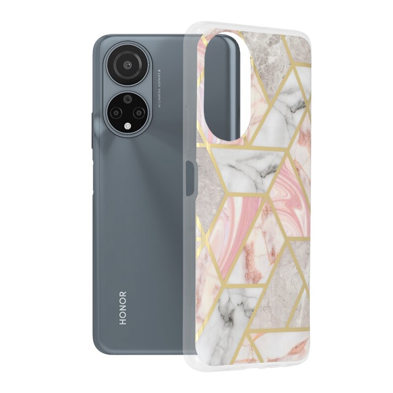 Husa Honor X7 Techsuit Marble, roz
