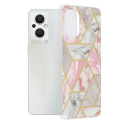 Husa Oppo Reno7 Lite Techsuit Marble, roz