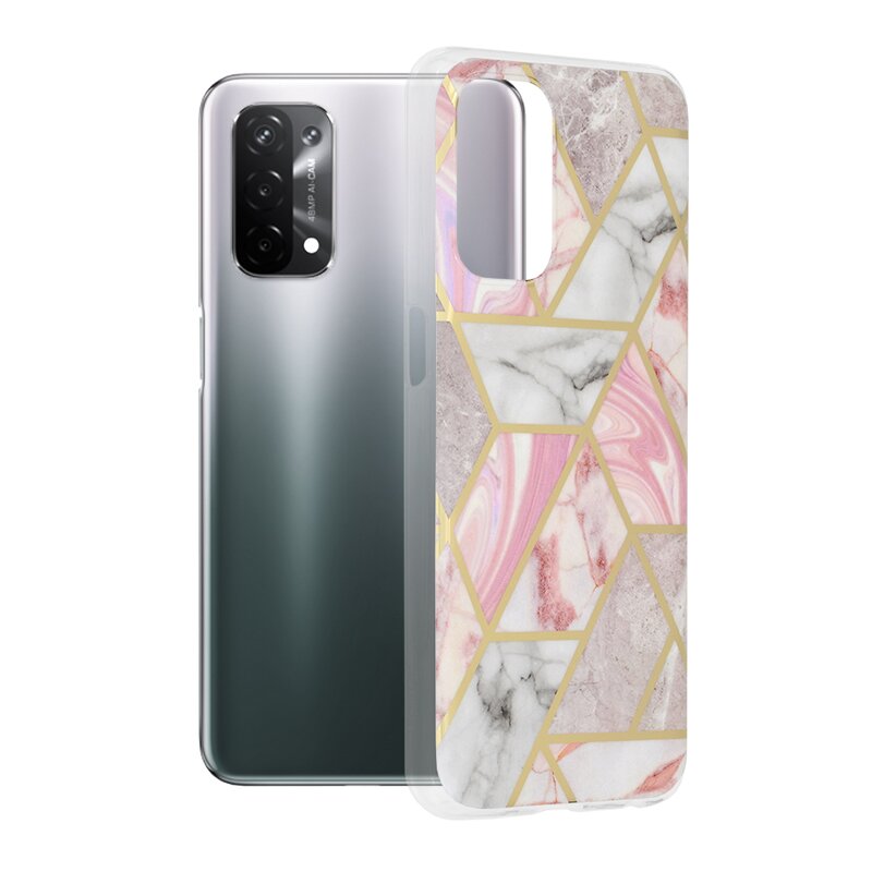 Husa Oppo A54 5G Techsuit Marble, roz