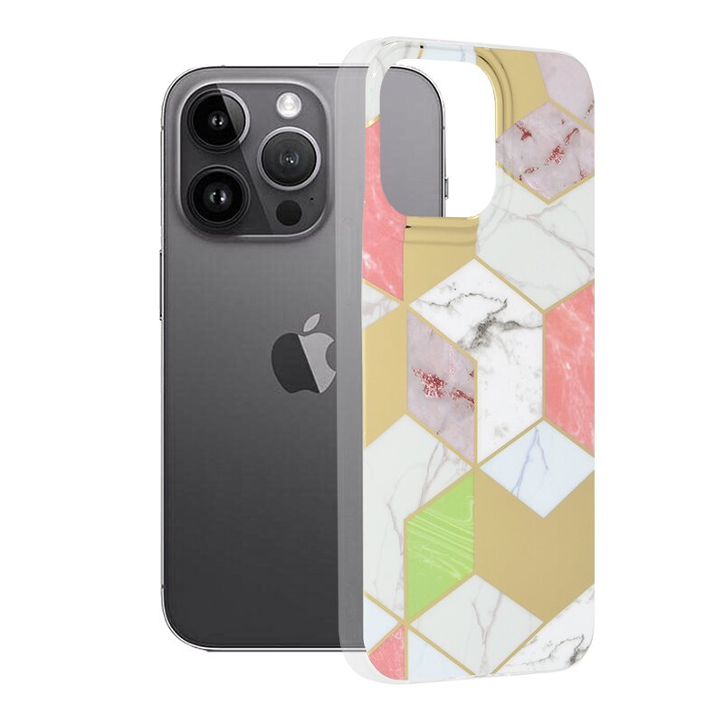 Husa iPhone 14 Pro Max Techsuit Marble, mov