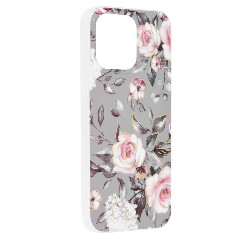 Husa iPhone 14 Pro Max Techsuit Marble, Bloom of Ruth Gray