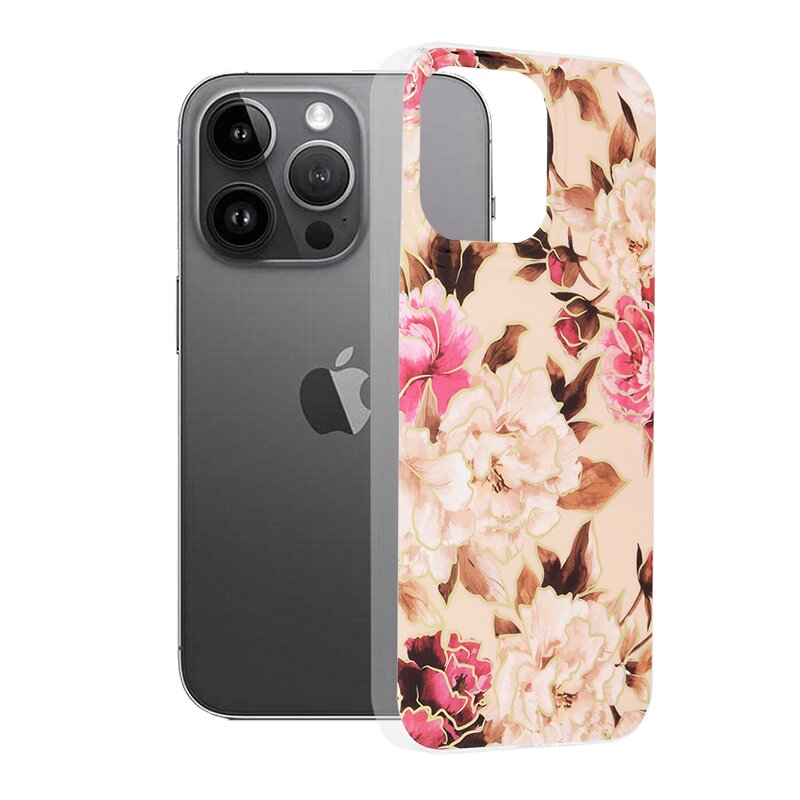 Husa iPhone 14 Pro Max Techsuit Marble, Mary Berry Nude