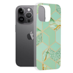 Husa iPhone 14 Pro Max Techsuit Marble, verde