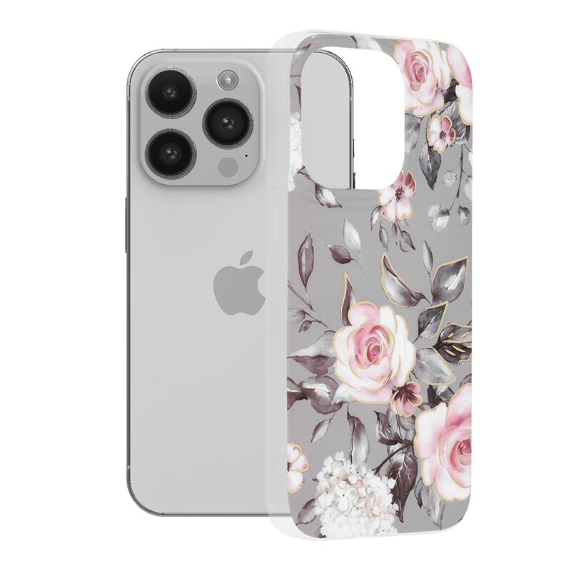 Husa iPhone 14 Pro Techsuit Marble, Bloom of Ruth Gray
