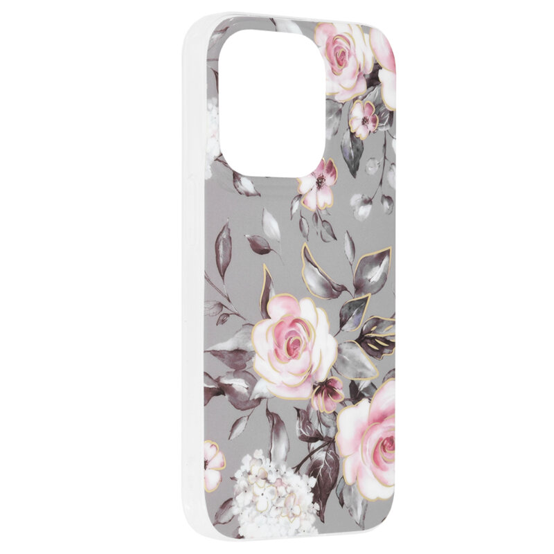 Husa iPhone 14 Pro Techsuit Marble, Bloom of Ruth Gray