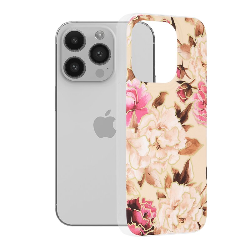 Husa iPhone 14 Pro Techsuit Marble, Mary Berry Nude
