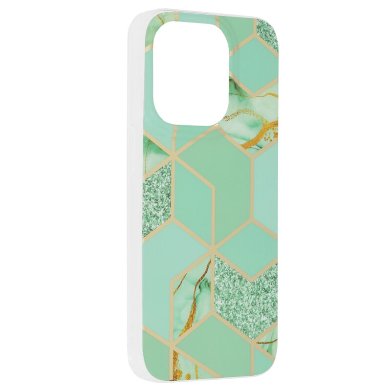 Husa iPhone 14 Pro Techsuit Marble, verde