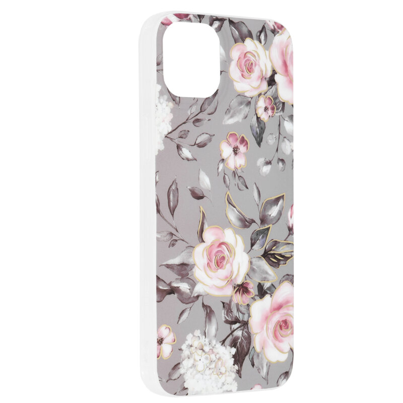 Husa iPhone 14 Plus Techsuit Marble, Bloom of Ruth Gray