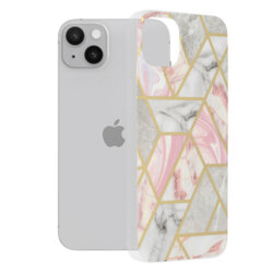 Husa iPhone 14 Plus Techsuit Marble, roz