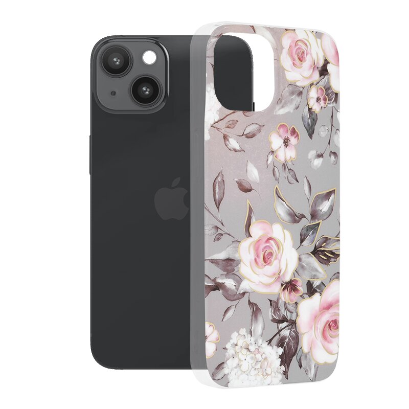 Husa iPhone 14 Techsuit Marble, Bloom of Ruth Gray