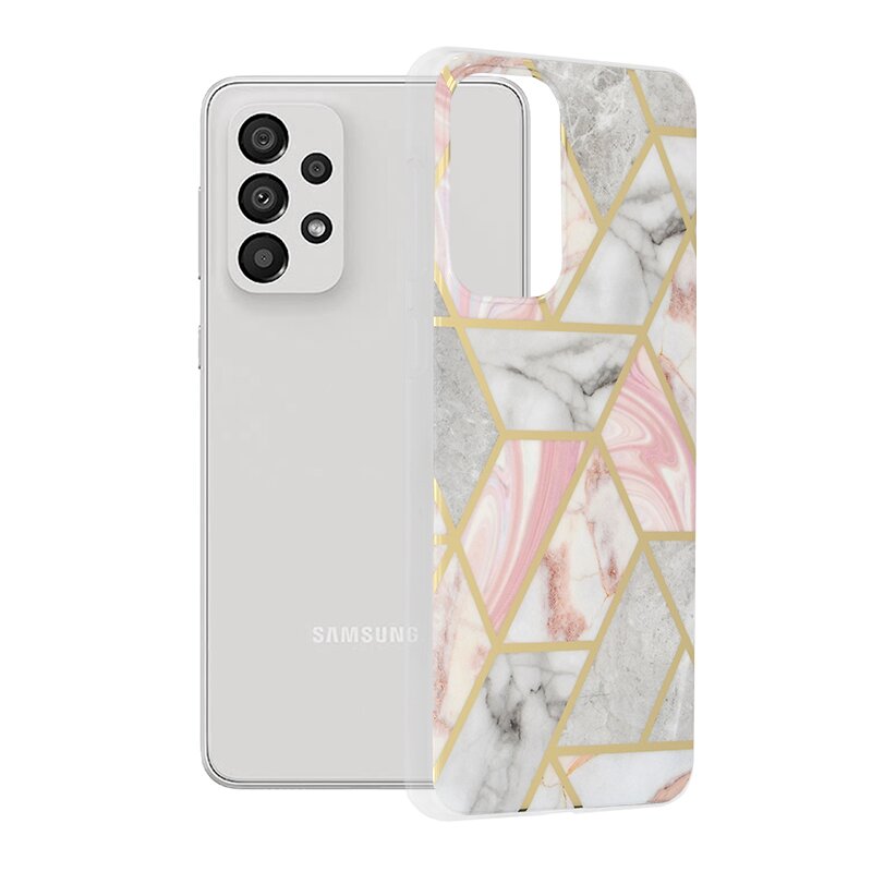 Husa Samsung Galaxy A33 5G Techsuit Marble, roz