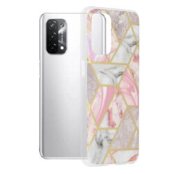 Husa Oppo A74 5G Techsuit Marble, roz