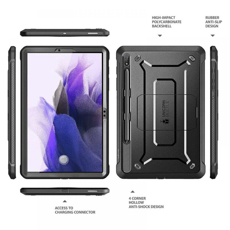 Husa Samsung Galaxy Tab S7 FE Supcase Unicorn Beetle Pro, negru