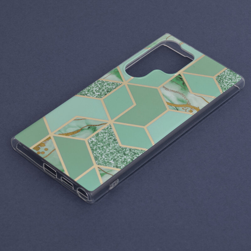 Husa Samsung Galaxy S23 Ultra Techsuit Marble, verde